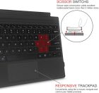 AOGO 1089D-C Ultra cienka klawiatura Bluetooth z podświetleniem - Touchpad + 78 szt., niskoprofilowe klawisze, zastosowanie przewodowe i bezprzewodowe