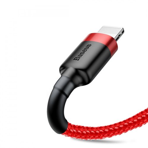 Kabel Baseus premium Apple Lightning - 0.5 metry, moc ładowania 2.4 A, pokrowiec z kevlaru - czerwony