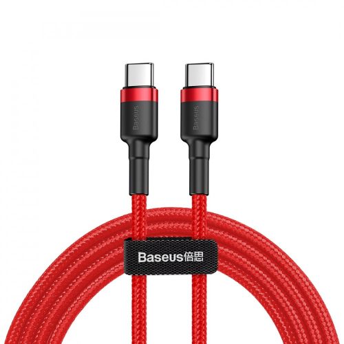 Baseus premium kabel USB Type-C na Type-C - 1 metr, obsługa ładowania 60W, pokrowiec z kevlaru - czerwony