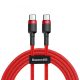 Baseus premium kabel USB Type-C na Type-C - 1 metr, obsługa ładowania 60W, pokrowiec z kevlaru - czerwony