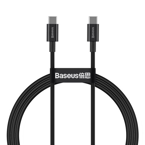 Baseus CATYS-B01 - 100W, kabel do szybkiego ładowania danych USB Type-C na USB Type-C, długość kabla: 1m - czarny
