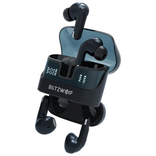 Blitzwolf® BW-FYE17 – 2 pary słuchawek w jednym etui ładującym. Duży głośnik 13 mm: doskonały dźwięk, 2 x 12 godzin pracy