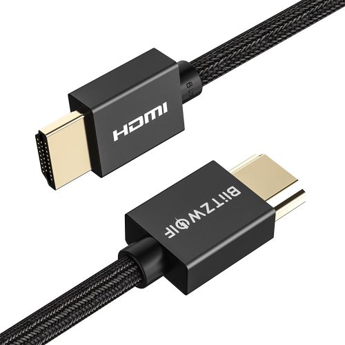 BlitzWolf® BW-HDC1- HDMI kábel. 4K kompatibilis, Aranyozott fejek, kevlár borítás.