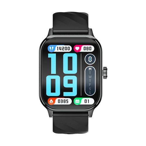 Inteligentny zegarek BlitzWolf® BW-HL5: bardzo duży ekran, połączenie Bluetooth, pomiar poziomu glukozy i ciśnienia krwi itp. - czarny