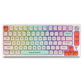   Biała mechaniczna klawiatura do gier BlitzWolf BW-KB3 - rozmiar 75%, Gasket Mount Gateron Yellow Pro switch - Type-C + połączenie Bluetooth + 2.4G, bateria, Win/MacOS/iOS/Android