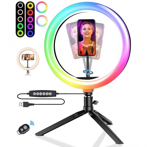 Oświetlenie Pierścień selfie / obręcz - Blitzwolf BW -SL5, zdalny sterownik + kolory zmienne i temperatura kolorów