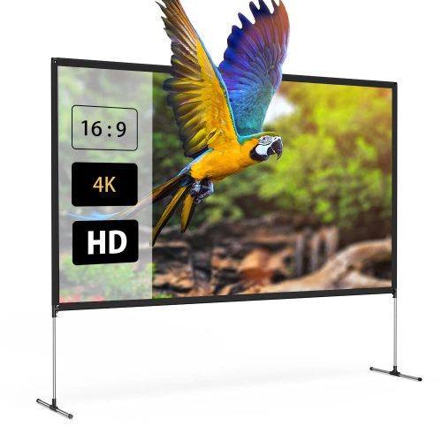 BlitzWolf® BW-VS6 - ekran projekcyjny o przekątnej 100"ze stabilnym stojakiem. Rozdzielczość 4K 16:9, składany, odporny na zagniecenia