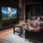 BlitzWolf® BW-VS8 Ekran do projektora montowanego na ścianie - 120 cali, 5-warstwowy ekran antyodblaskowy, 16:9, 4K, kąt oglądania 90°