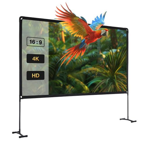 BlitzWolf® BW-VS9 - ekran projekcyjny o przekątnej 120"ze stabilnym stojakiem. Rozdzielczość 4K 16:9, składany, odporny na zagniecenia