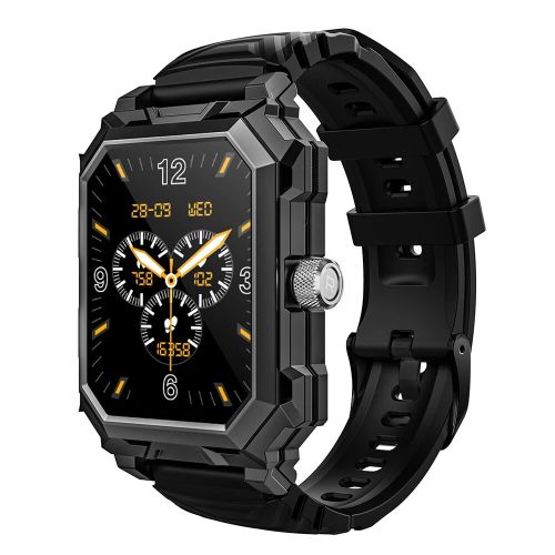 Inteligentny zegarek Blitzwolf® BW-GTS3 Bluetooth - rozmowa telefoniczna z zegarkiem, przypomnieniami, pomiarem natlenienia i ciśnienia krwi, wodoodporność IP69 - czarny