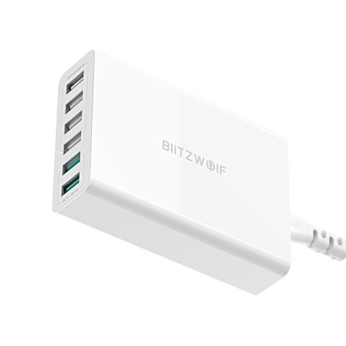 BlitzWolf® BW-S15 QC3.0, 60W Inteligentna 6-portowa szybka ładowarka USB do komputerów stacjonarnych