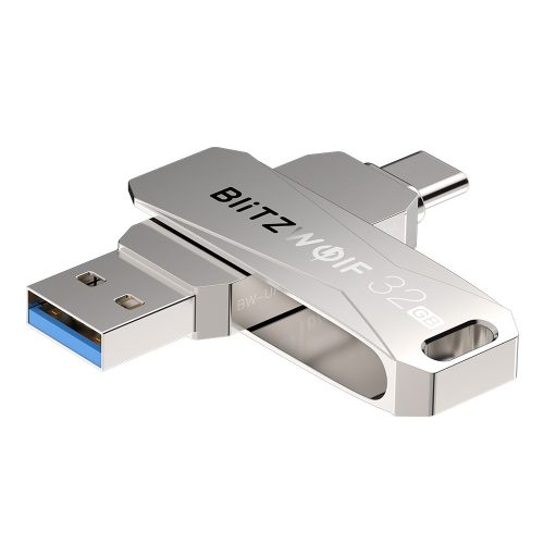 BlitzWolf® BW-UPC2 - Połączenia USB Type-C i USB-A: Pendrive do przesyłania danych między komputerem a telefonem - Aluminiowa obudowa, 32 GB