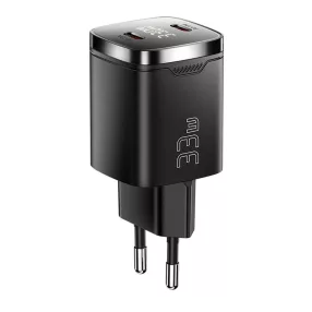   ESSAGER® ES-CD45 - ładowarka ścienna USB 33W z wyświetlaczem LED - 2x Typ C: dla systemów Android, Apple i Windows