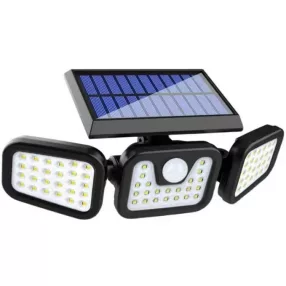   Zewnętrzna lampa solarna – 3 panele świetlne, czujnik ruchu, wodoodporność IP64, barwa chłodna biała (6500 K)
