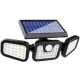 Zewnętrzna lampa solarna – 3 panele świetlne, czujnik ruchu, wodoodporność IP64, barwa chłodna biała (6500 K)