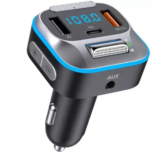 HiGi® - T73 Samochodowy nadajnik FM V5.0 Bluetooth i szybka ładowarka samochodowa USB