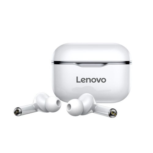 Lenovo LivePods LP1 TWS vezeték nélküli fejhallgató Bluetooth 5.0 kettős sztereó fülhallgató mikrofonnal A érintésvezérlés hosszú készenlétben 300 mAh IPX4 vízálló fejhallgató zajcsökkentő töltőtok