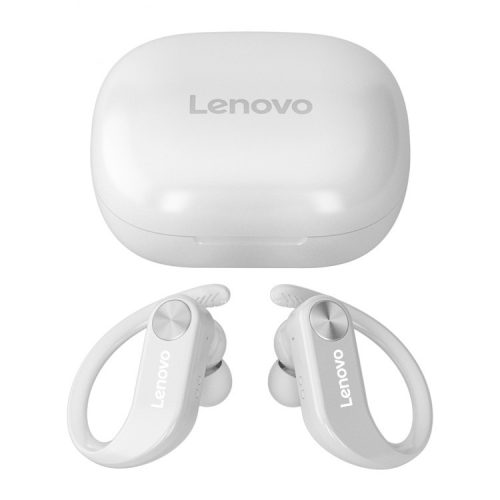 Bezprzewodowe słuchawki sportowe Lenovo LivePods LP7 - Biały - zaczep na ucho, BT5.0, wodoodporność IPX5, 8 godzin użytkowania