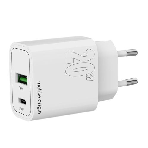 Mobile Origin® MO12 - ładowarka ścienna GaN PD20W, 1xUSB-A + 1xUSB-C