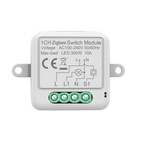   RSH® SB01 ZigBee - 1-kierunkowy przełącznik SMART - Kontrola aplikacji, synchronizacja czasu, instrukcje głosowe. Integracja Amazon Echo, Google Home i IFTTT