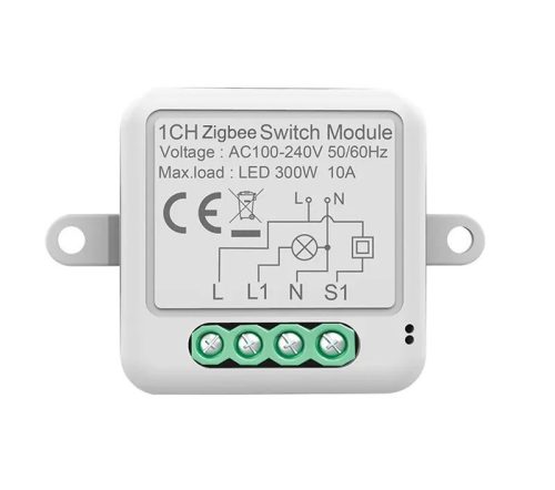 RSH® SB01 ZigBee - 1-kierunkowy przełącznik SMART - Kontrola aplikacji, synchronizacja czasu, instrukcje głosowe. Integracja Amazon Echo, Google Home i IFTTT