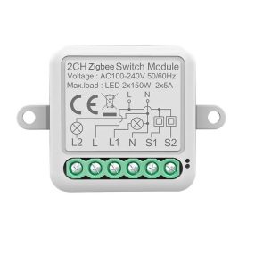   RSH® SB02 ZigBee - 2-kierunkowy przełącznik SMART - Kontrola aplikacji, synchronizacja czasu, instrukcje głosowe. Integracja Amazon Echo, Google Home i IFTTT