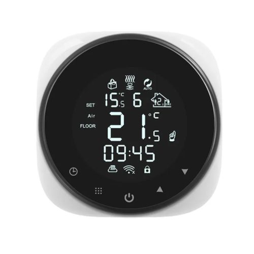 RSH® TM012 — Inteligentny termostat WiFi. Nadaje się do ogrzewania podłogowego z kotłem gazowym lub elektrycznym i wodnym - obciążalność 16A, sterowanie z aplikacji