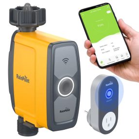   RainPoint® - Zestaw inteligentnego systemu nawadniania do montażu na kranie ogrodowym (zawór + HUB) - z aplikacją, sterowany przez Internet (TTV103WRF+TWG004WRF)