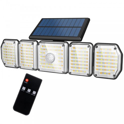 Somoreal SM-OLT2 - zewnętrzna lampa solarna z 5 panelami świetlnymi z czujnikiem ruchu, wodoodporność IP65, 3 temperatury barwowe