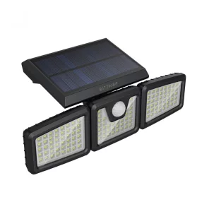   Somoreal SM-OLT4 - zewnętrzna lampa solarna z 3 panelami oświetleniowymi - z czujnikiem ruchu, Zimna biel (6500K) IP64 wodoodporna