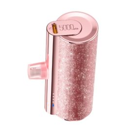   Veger Lipstick-L Power Bank ze złączem Lightning – 5000 mAh, do wszystkich produktów Apple Lightning, ładowanie PD3.0 -Rose gold