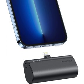   Veger PlugOn Lightning - Power Bank 5000mAh z wbudowanym złączem USB Lightning do produktów Apple, z możliwością ładowania 1x 20W / PD3.0