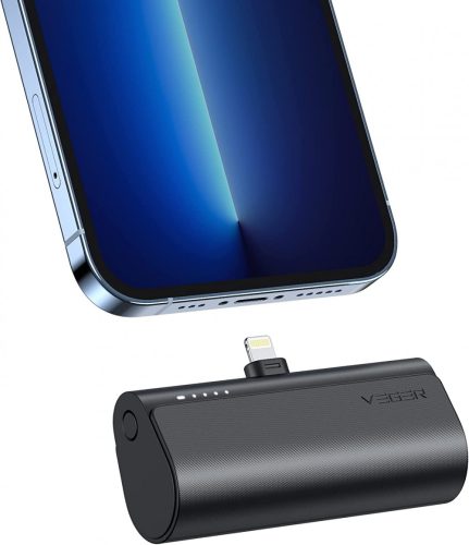 Veger PlugOn Lightning - Power Bank 5000mAh z wbudowanym złączem USB Lightning do produktów Apple, z możliwością ładowania 1x 20W / PD3.0