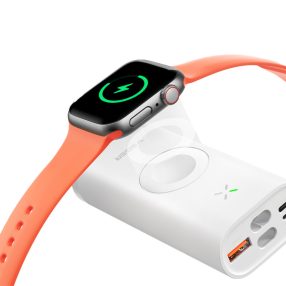   Przenośna bateria VEGER W1162S MagFan - 10000 mAh, wbudowany kabel i do ładowania Apple Watch oraz wszystkich urządzeń QI, kolor biały