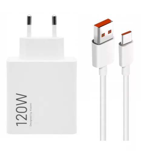 Xiaomi 120W Hypercharge Combo – ładowarka USB (typu A) o mocy 120W + kabel 1 metr, 120W – biały