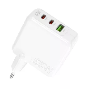   YOOUP NC67-G - 3-portowa ładowarka GaN 65 W - szybka ładowarka USB GaN Power 65 W (2x USB-C + 1x USB-A)